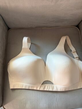 Cacique Smooth Full-Coverage Wireless Bra in cream.